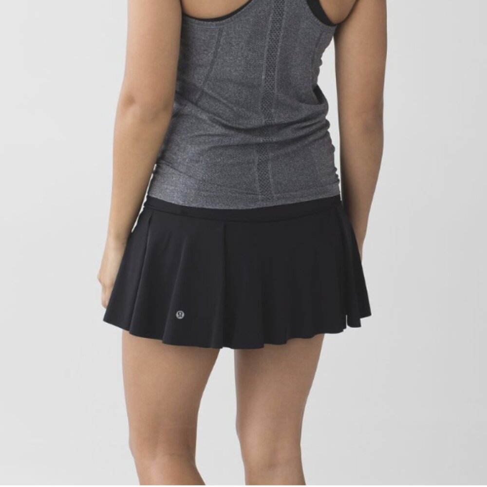 Lululemon Hit Your Stride Skirt Black Mini Skort Liner Shorts Mid-Rise Size 4